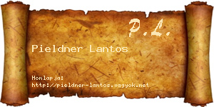 Pieldner Lantos névjegykártya